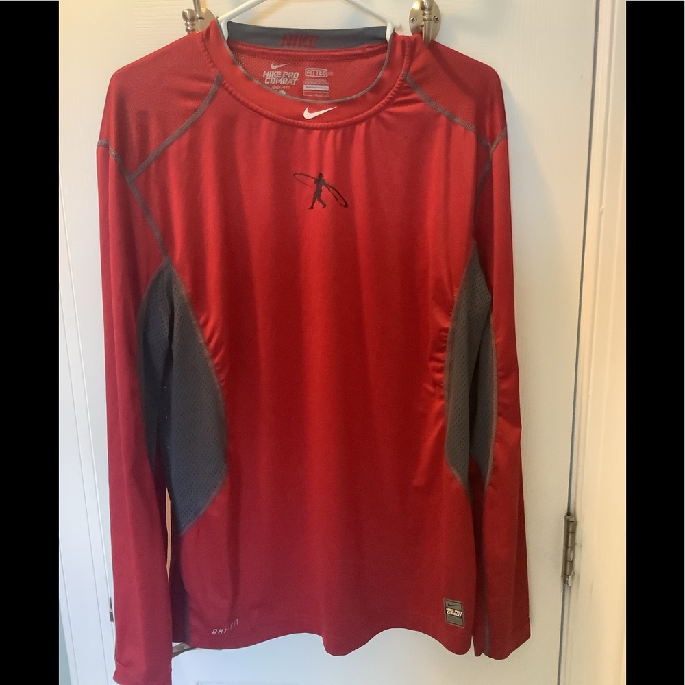Nike pro combat dri fit long sleeve baseball shirt